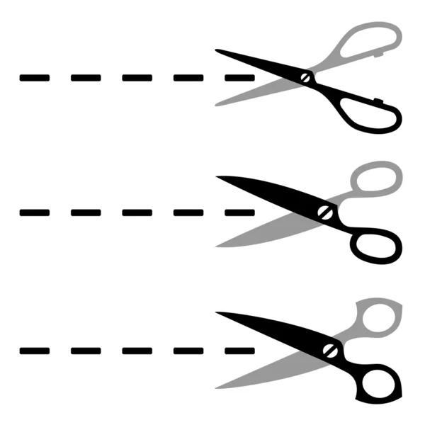 Nůžky řez řádky — Stockový vektor