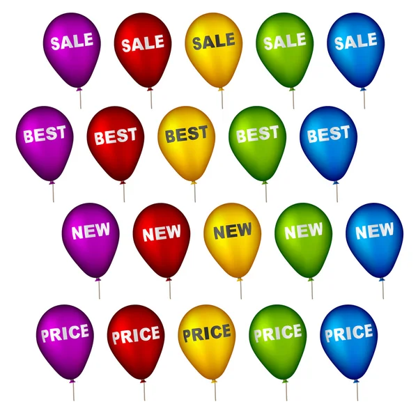 Balões partido venda — Vetor de Stock