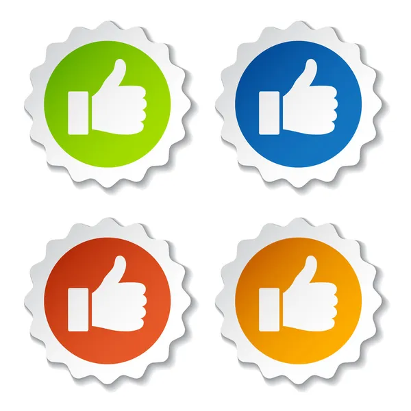 Thumb up stickers — Stock Vector