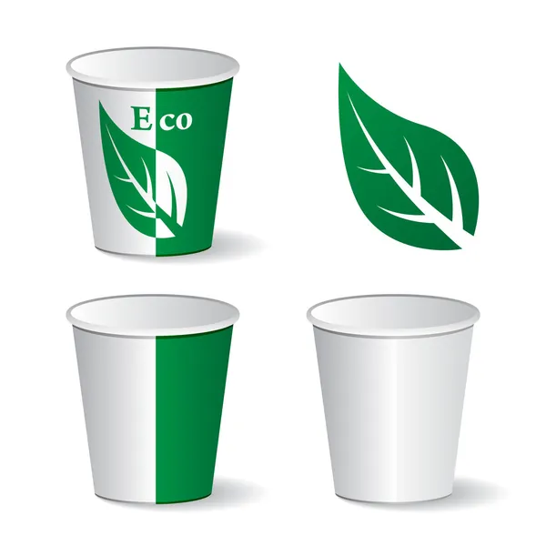 Bicchieri di carta ecologica — Vettoriale Stock