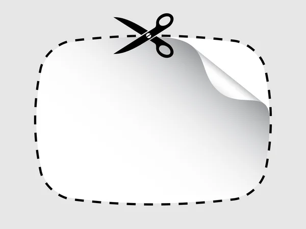 Autocollant coupe ciseaux — Image vectorielle