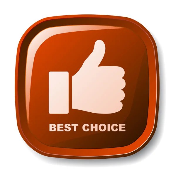 Red best choice button — Stock Vector