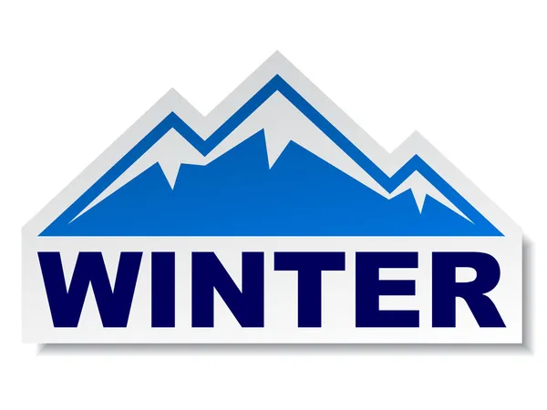 Kış dağ sticker — Stok Vektör