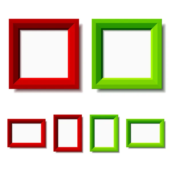 Röda och gröna fotoramar — Stock vektor