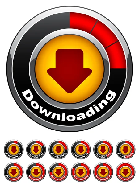 Chrome download düğmeleri — Stok Vektör