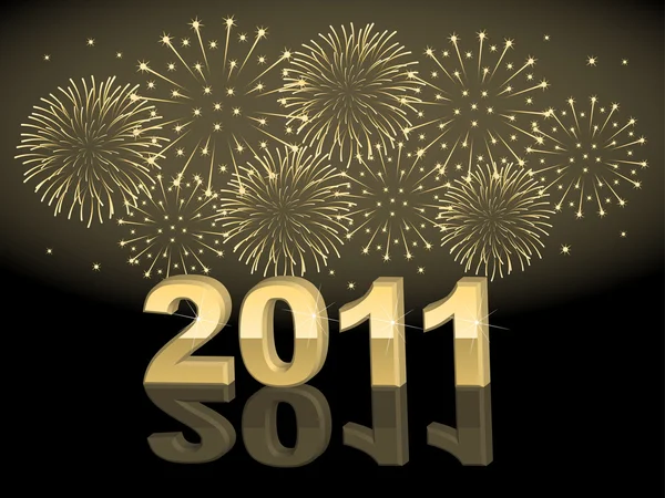 Újévi tűzijáték — Stock Vector