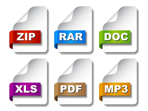 Icônes de document coloré — Image vectorielle