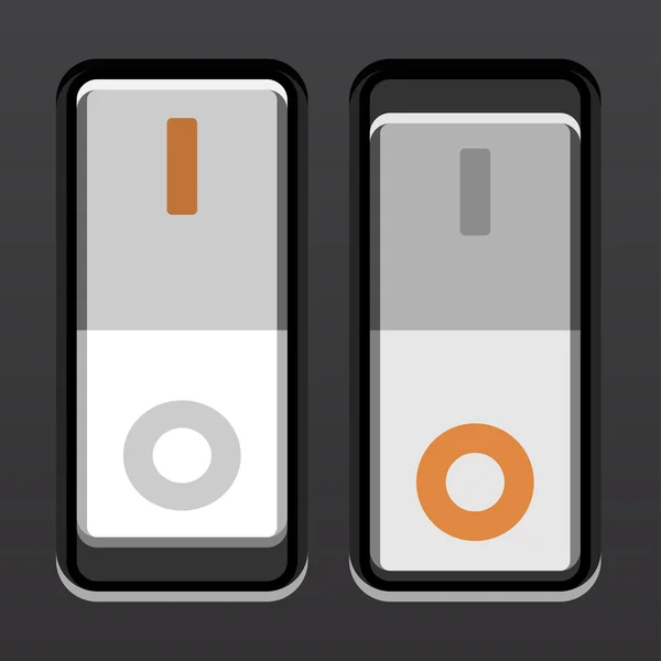 Interruptores de encendido de palanca blanca — Archivo Imágenes Vectoriales