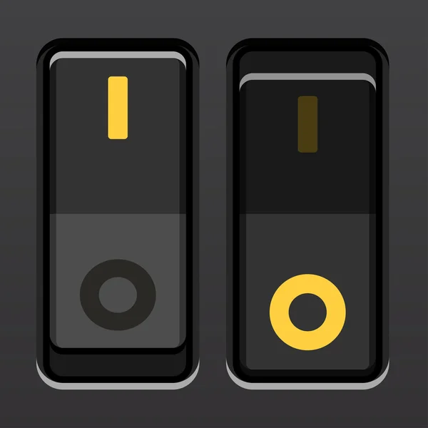 Interrupteurs d'alimentation à bascule noir — Image vectorielle