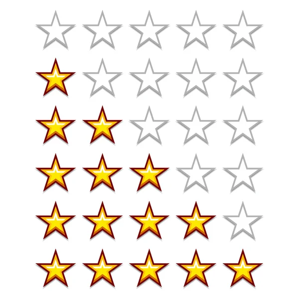 Simple yellow rating stars — Stock Vector
