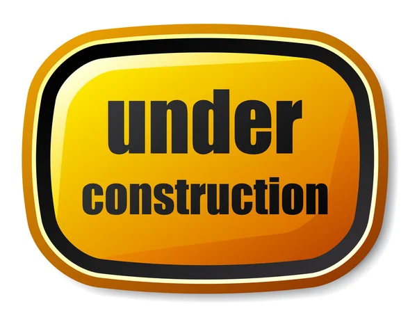 Under construction rectangle rounded button — Stock Vector