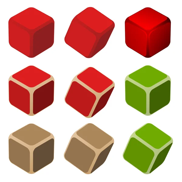 Cubos de color simples — Vector de stock