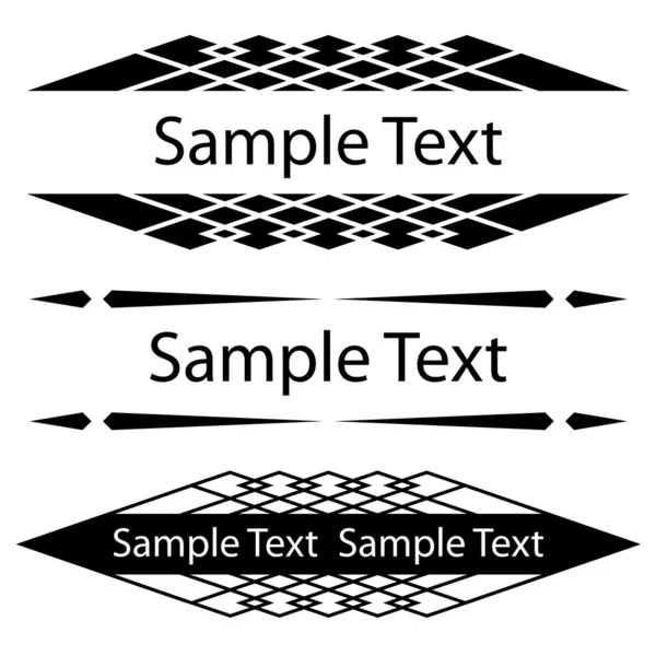 Schwarz verzierte Rahmen für Text — Stockvektor