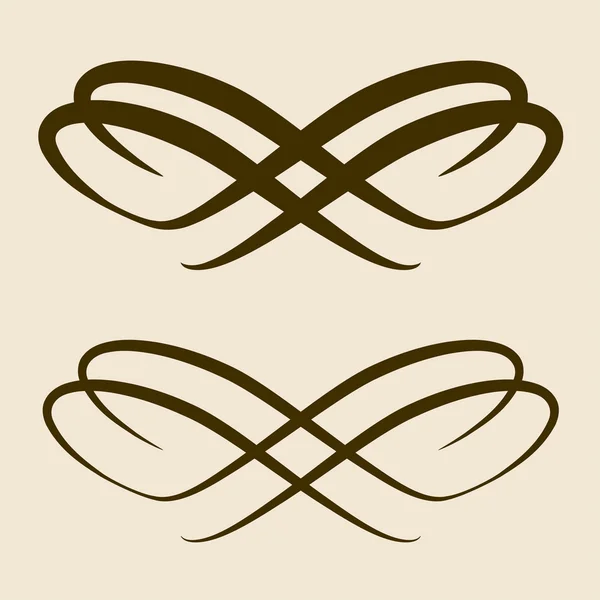 Calligraphic bow design element — Stock Vector