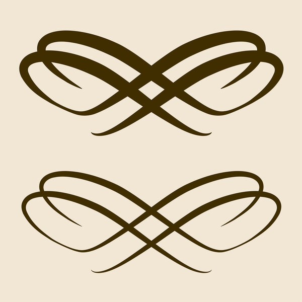 calligraphic bow design element