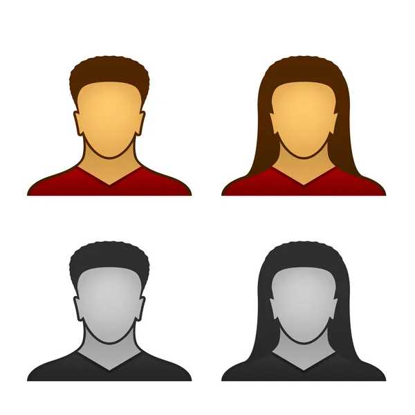 Icone maschili viso femminile — Vettoriale Stock