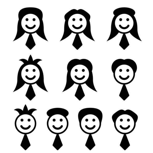 Mužská ženská tvář symboly — Stockový vektor