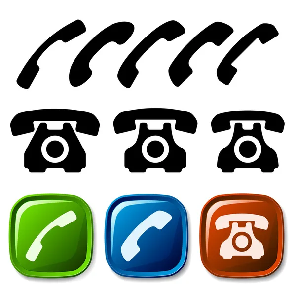 Oude telefoon pictogrammen — Stockvector