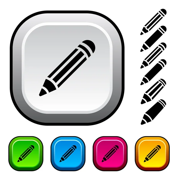 Icônes et boutons crayon — Image vectorielle