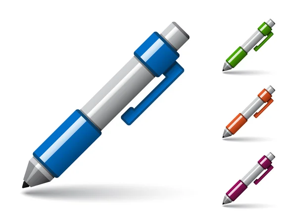 光面彩色的钢笔图标 — 图库矢量图片