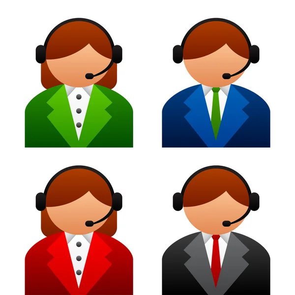Male female support icons — Stock Vector