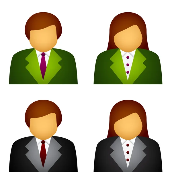 Male female business icons — Stock Vector