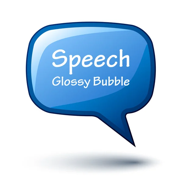 Blue glossy speech bubble — Stock Vector