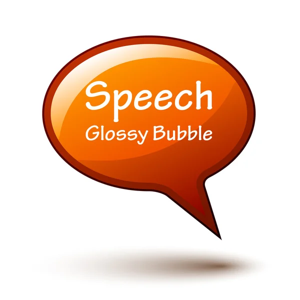 Orange glossy speech bubble — Stock Vector