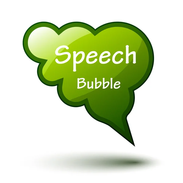 Green glossy speech bubble — Stock Vector