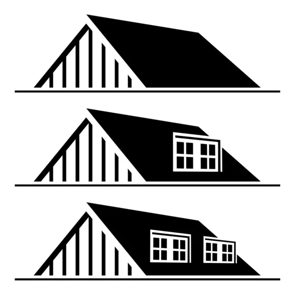 Casa preta silhueta telhado —  Vetores de Stock