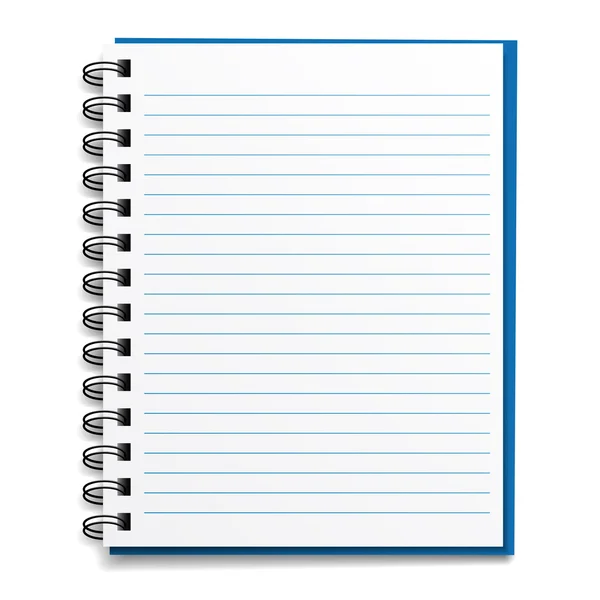 Blank lined notebook — Stock Vector