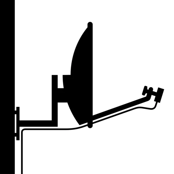 Satellit antenn silhuett — Stock vektor