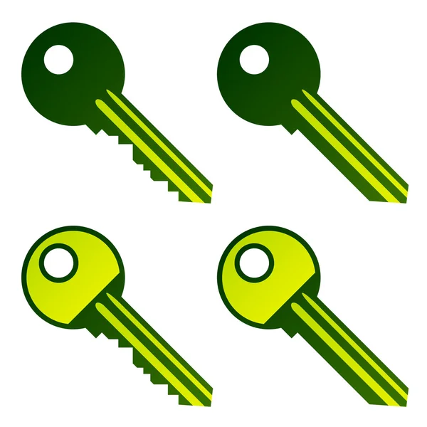Groen huis sleutels — Stockvector