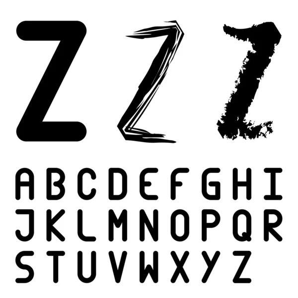 オリジナル フォント文字アルファベット - 簡単な任意のストロークを適用します。 — ストックベクタ