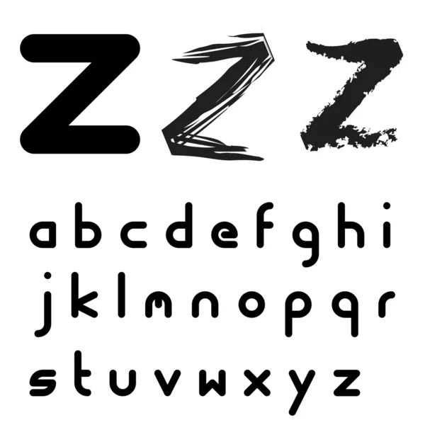 オリジナル フォント文字アルファベット - 簡単な任意のストロークを適用します。 — ストックベクタ