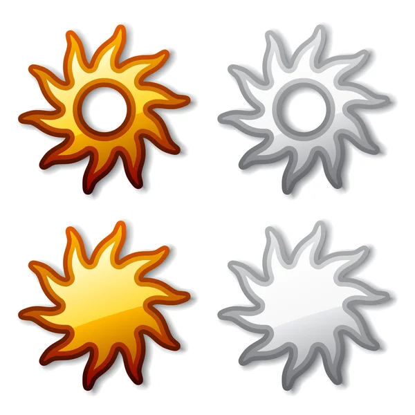Doré et ombragé le soleil — Image vectorielle