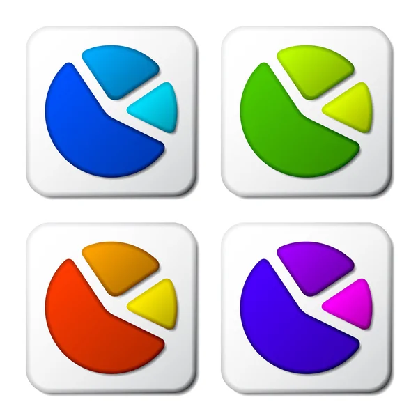Iconos de gráfico circular de color — Vector de stock