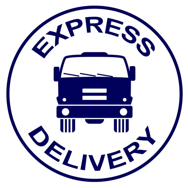 Selo de entrega expressa - silhueta de caminhão — Vetor de Stock