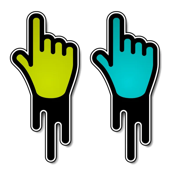 Flödande hand pekaren etiketter — Stock vektor