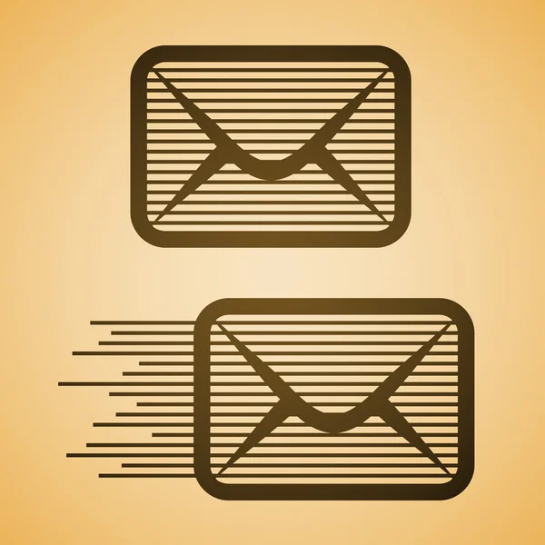 Gestreepte e-envelop pictogram — Stockvector