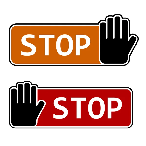 Stoppa hand gest etiketter — Stock vektor