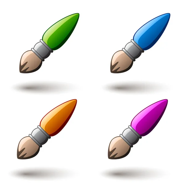 Abstrakte farve børste ikoner – Stock-vektor