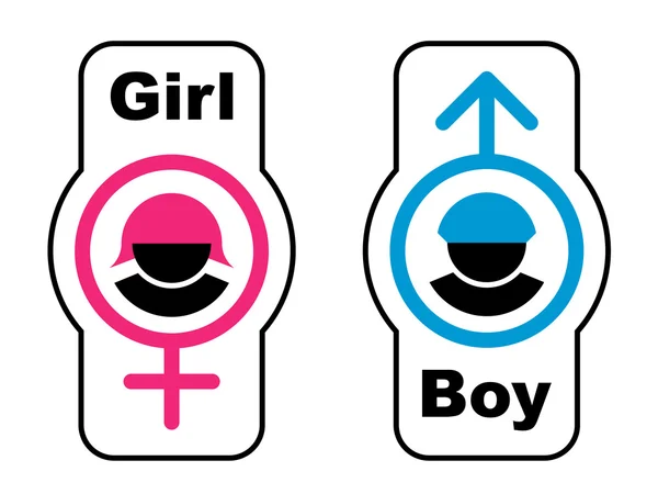 Junge Mädchen Toilette Symbole — Stockvektor