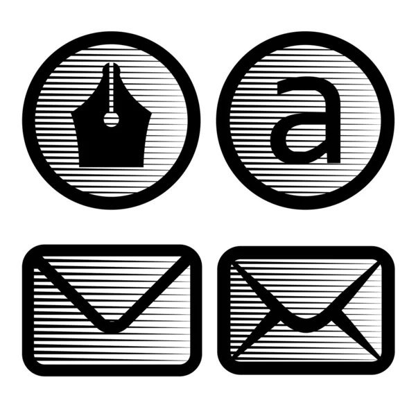 Çizgili e-posta simgeleri — Stok Vektör
