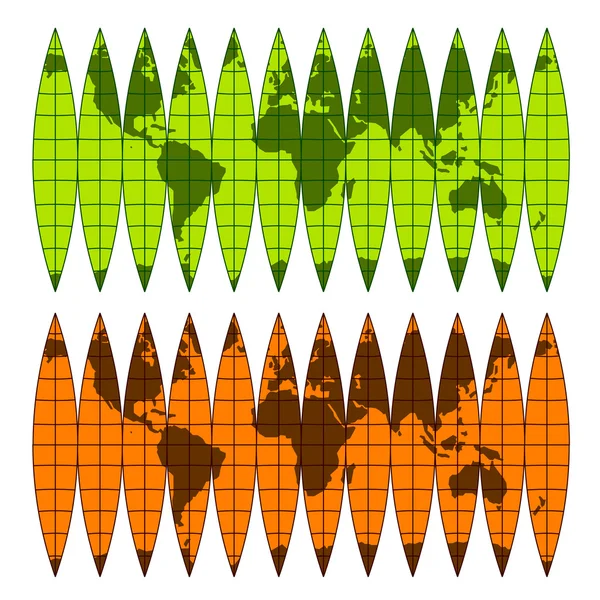 Församlingen världen av meridianen bälten — Stock vektor