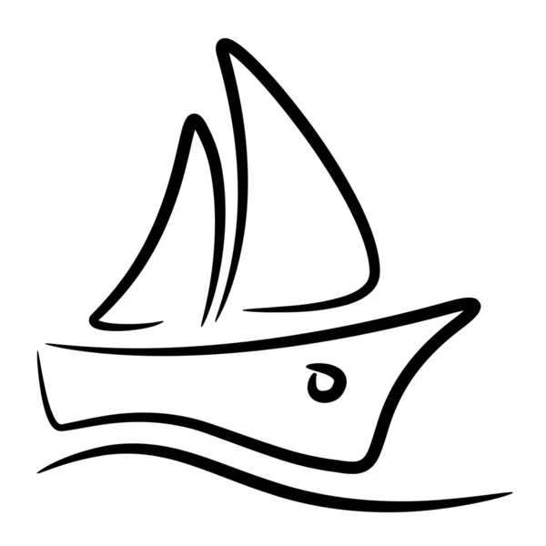 Zeilboot gestileerde symbool — Stockvector