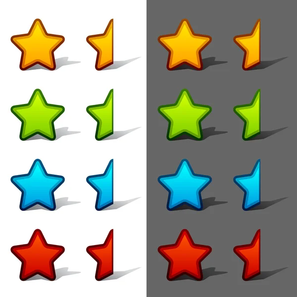Цілі та наполовину рейтингові зірки з тіні — стоковий вектор