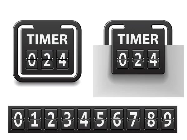 Conto alla rovescia quadrata timer meccanico — Vettoriale Stock