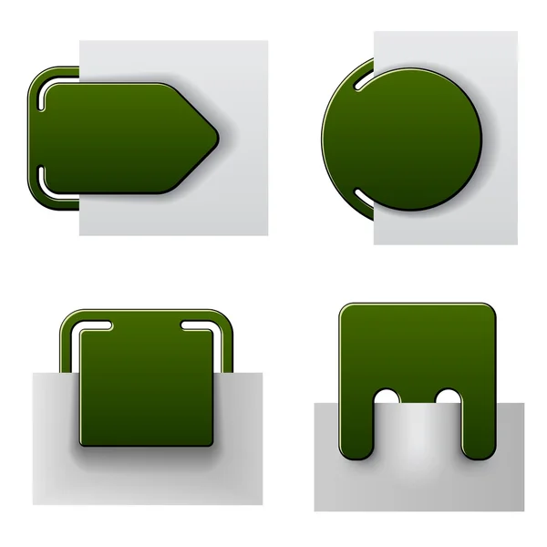 Зеленые прикрепленные этикетки — стоковый вектор