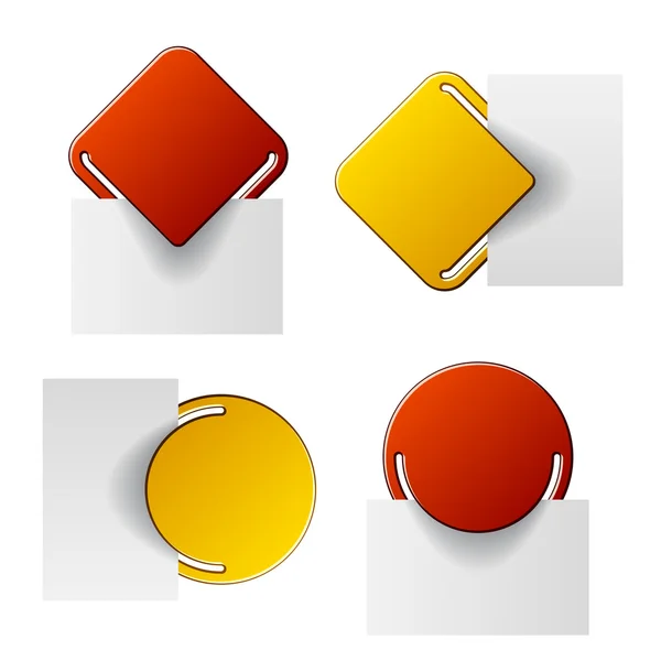 Kırmızı ve sarı ekli etiket — Stok Vektör